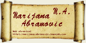 Marijana Abramović vizit kartica